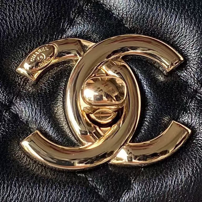 Replicate Chanel AS4654 Mini Fashion CC Flap Bag Black Lambskin Light Gold Hardware(1:1 replica)
