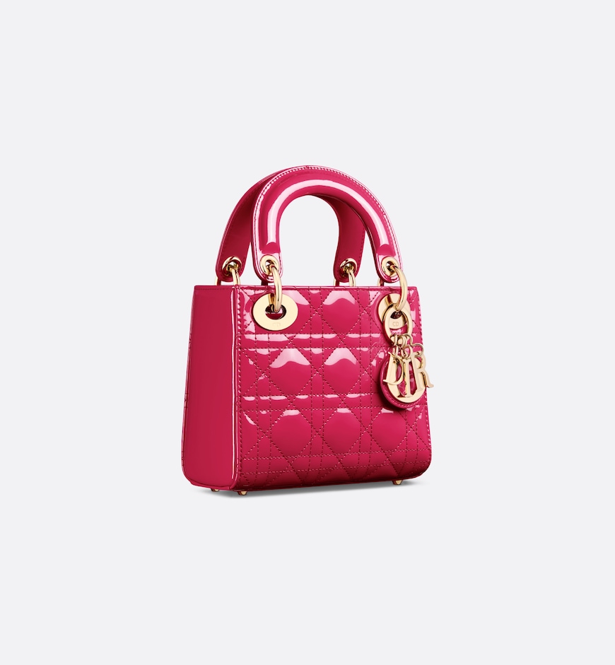 Replicate Dior Mini Dioriviera Lady Dior Bag Patent Leather(1:1 replica)