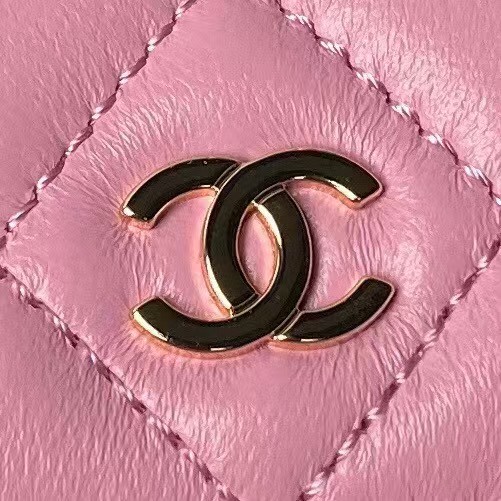 Replicate Chanel 24C AP3573 Mini Backpack Lambskin Gold Metal Pink(1:1 replica)