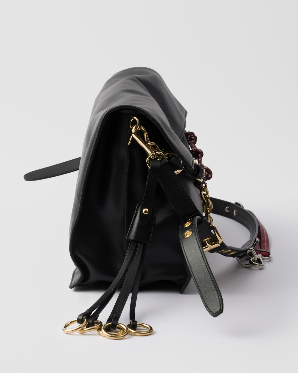 Replicate Prada Soft Sound Large Leather Shoulder Bag With Charms(1:1 replica)