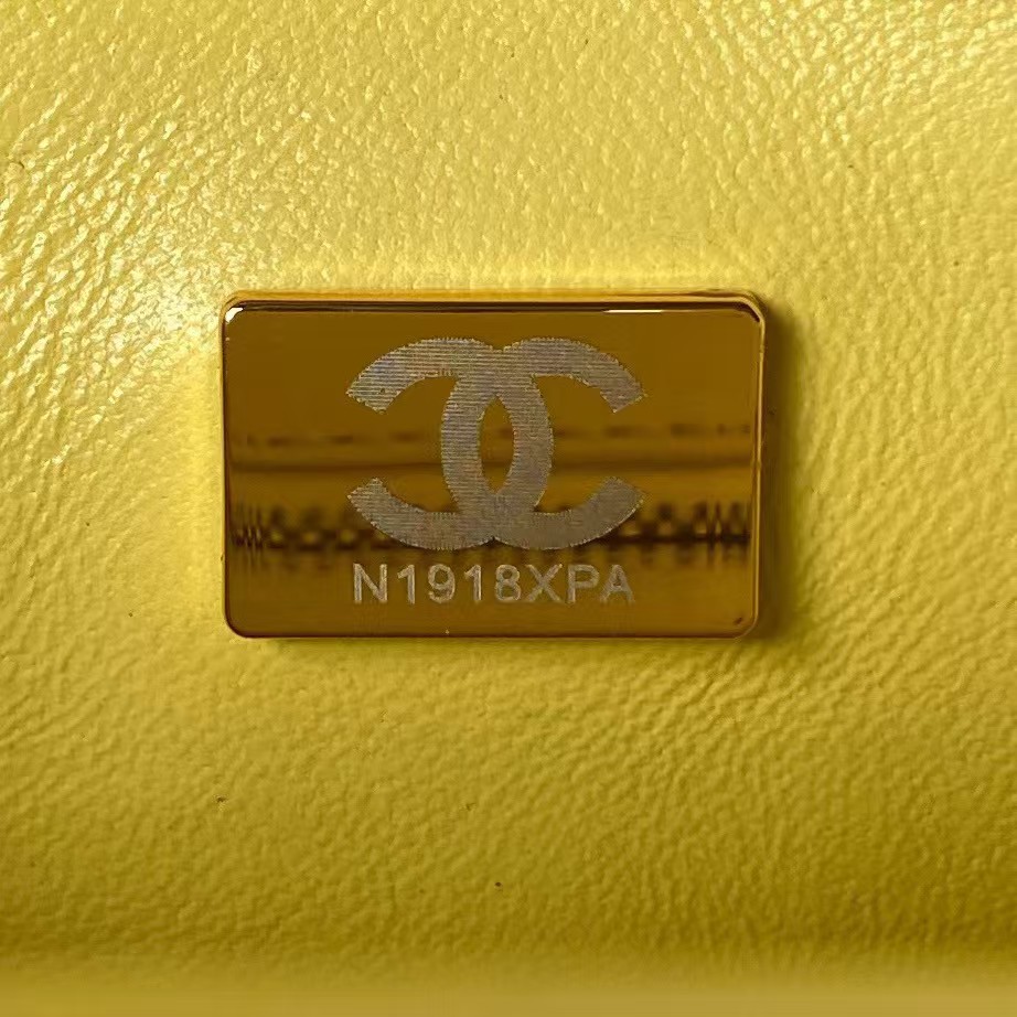 Replicate Chanel 23S AS4041 Mini Camellia Embossed Rectangular Flap Bag Antique Gold Metal Hardware Yellow(1:1 replica)