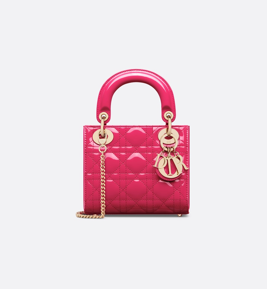 Replicate Dior Mini Dioriviera Lady Dior Bag Patent Leather(1:1 replica)