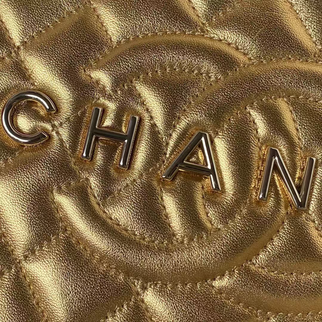 Replicate Chanel 24C AS4579 Star Bag Metallic Gold Lambskin Gold Hardware(1:1 replica)