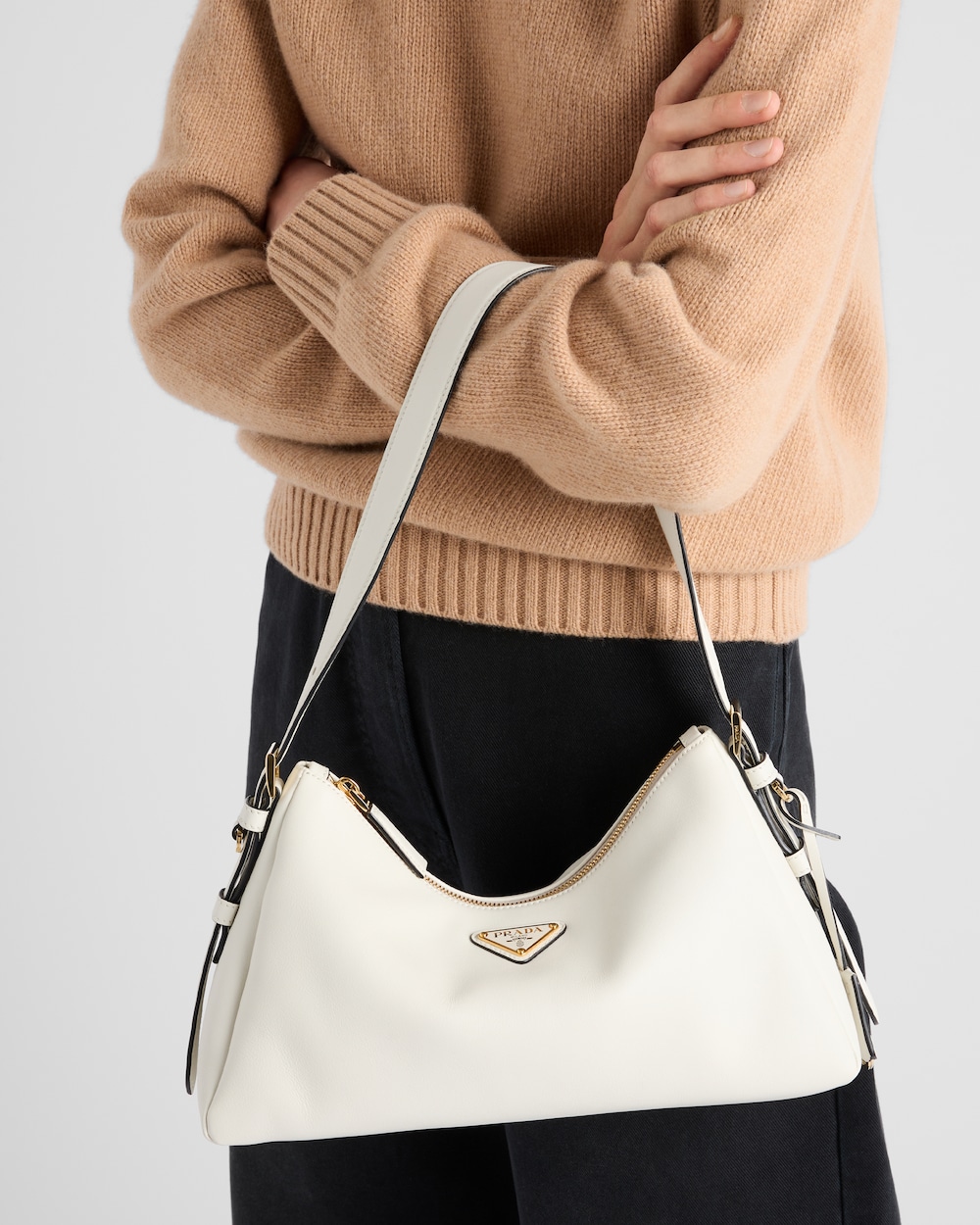 Replicate Prada Aimée Medium Leather Shoulder Bag(1:1 replica)