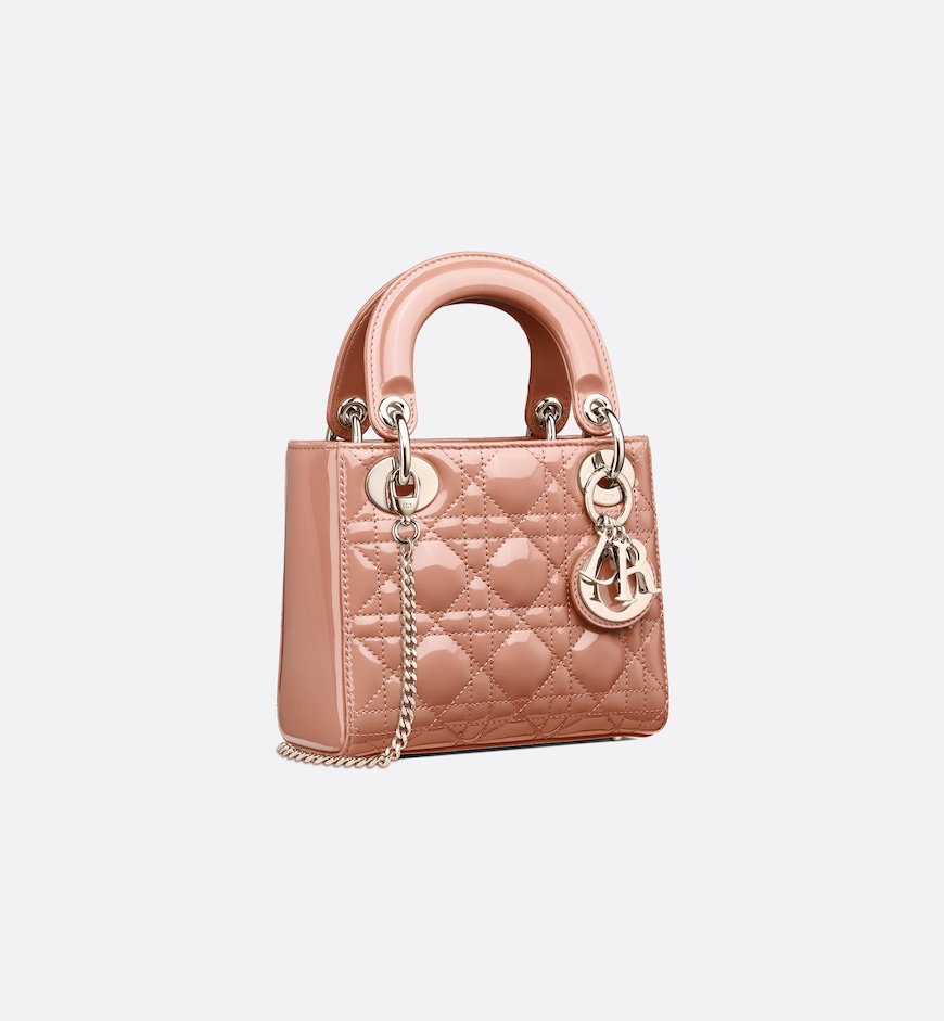 Replicate Dior Mini Dioriviera Lady Dior Bag Patent Leather(1:1 replica)