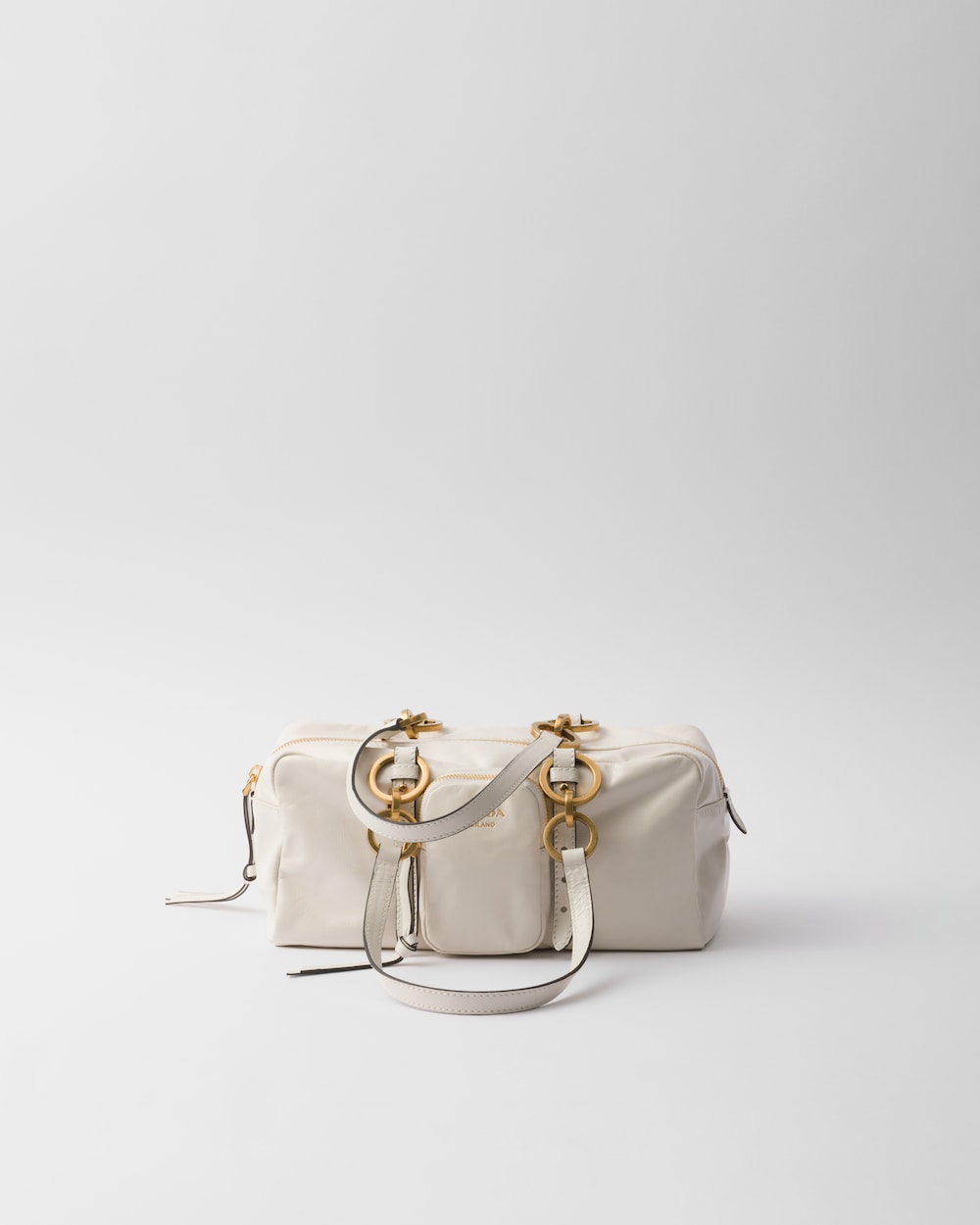 Replicate Prada Dangle Medium Leather Top-Handle Bag(1:1 replica)