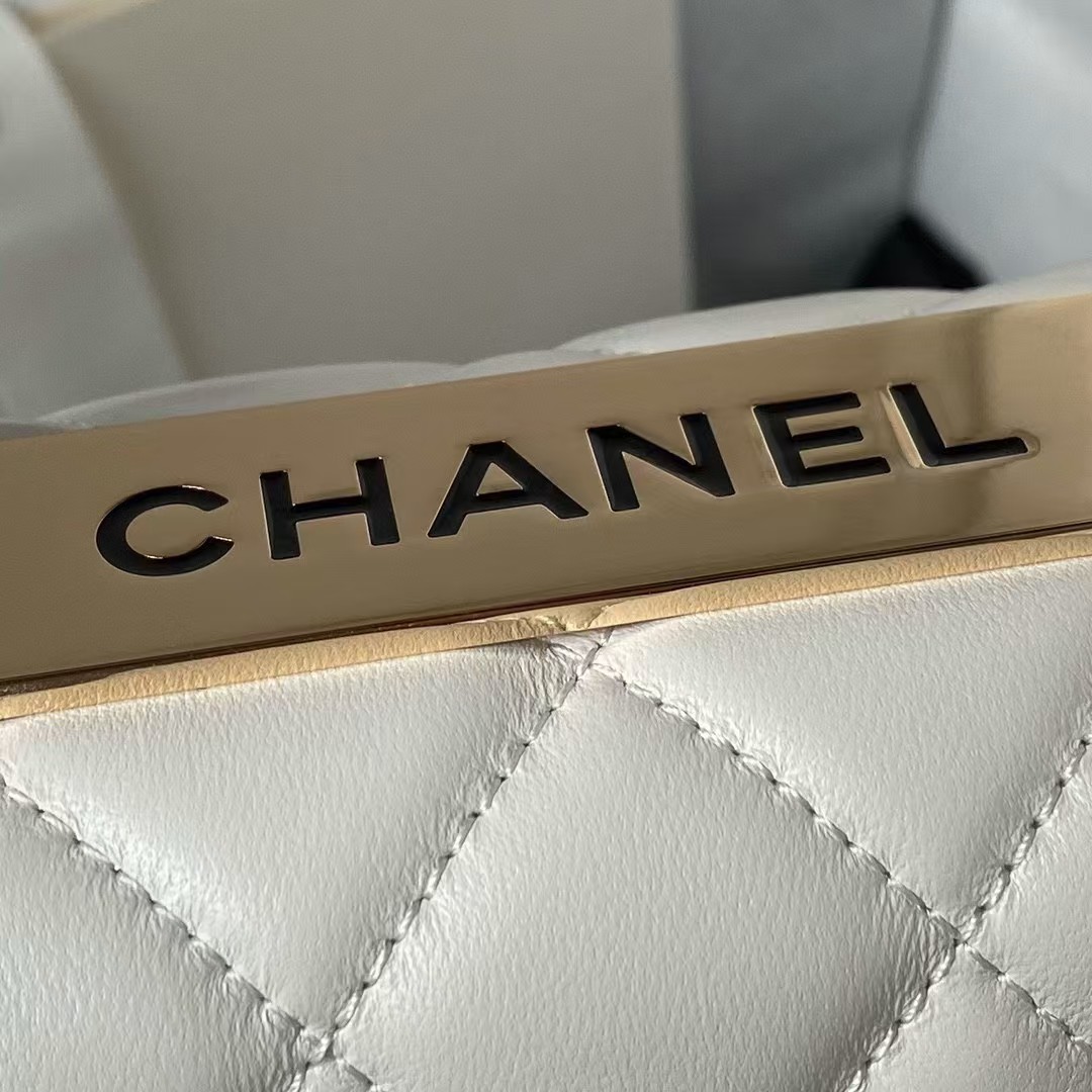 Replicate Chanel AS4654 Mini Fashion CC Flap Bag White Lambskin Light Gold Hardware(1:1 replica)