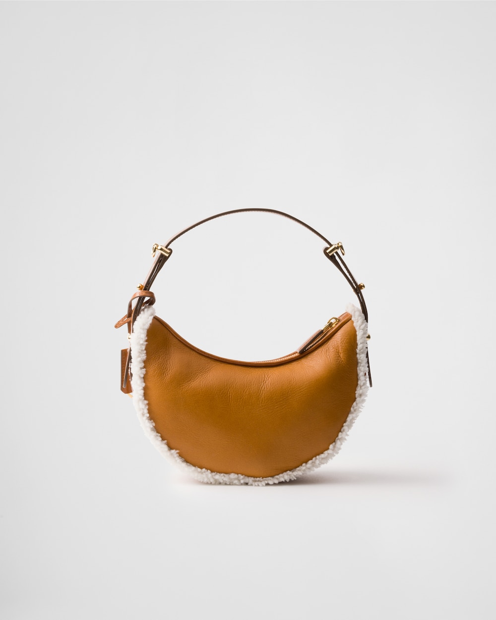 Replicate Prada Arqué Small Shearling Shoulder Bag(1:1 replica)