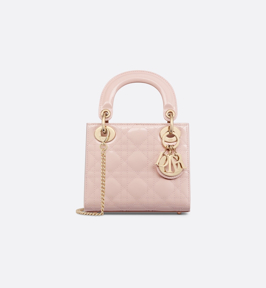 Replicate Dior Mini Dioriviera Lady Dior Bag Patent Leather(1:1 replica)