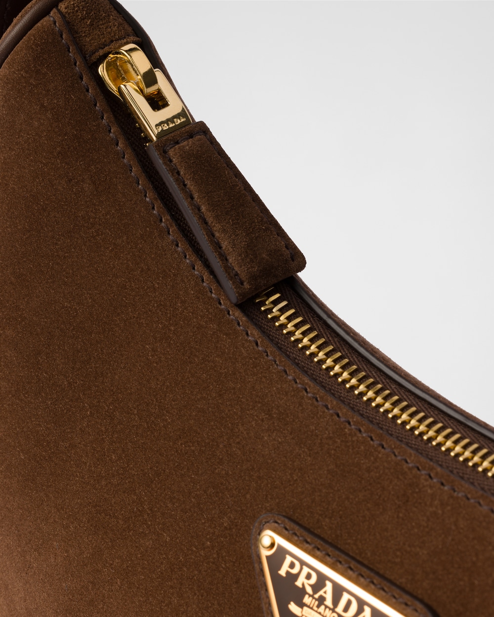 Replicate Prada Arqué Suede Shoulder Bag(1:1 replica)