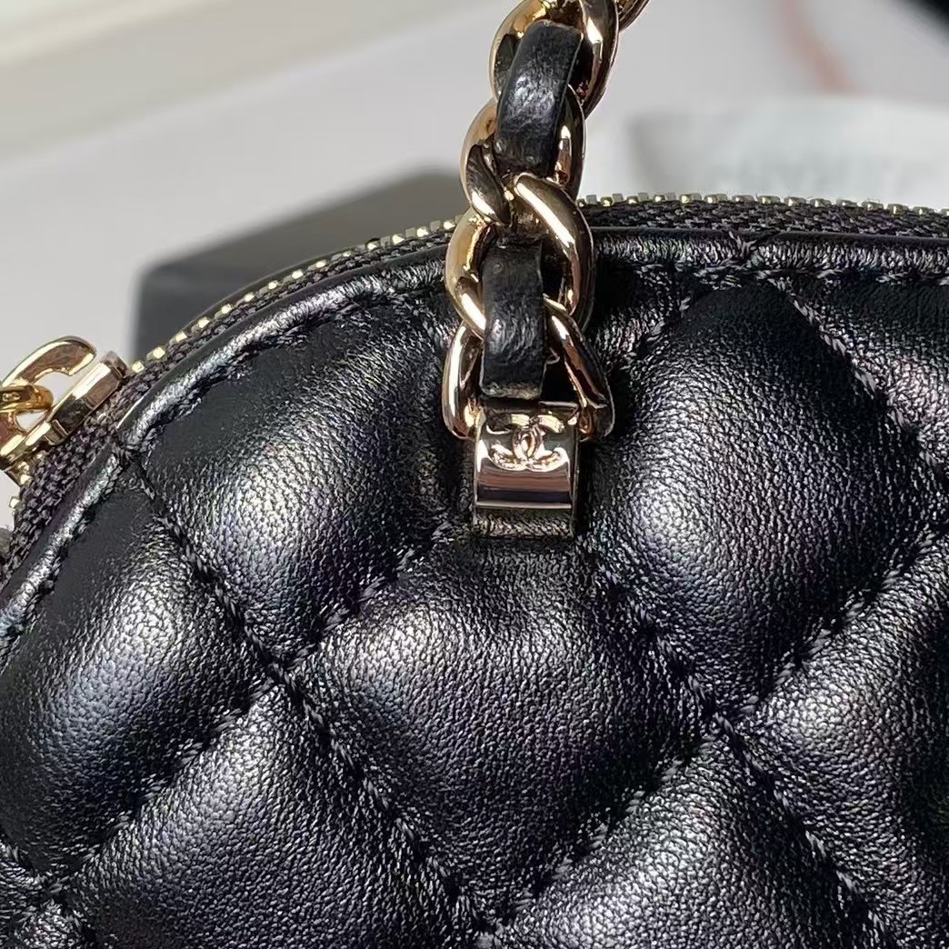 Replicate Chanel 24B AP3354 Calfskin Chain Clutch Black(1:1 replica)
