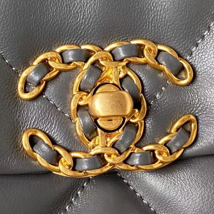 Replicate Chanel 24C AS4638 19 Hobo Bag Grey Lambskin Mixed Metal Hardware(1:1 replica)