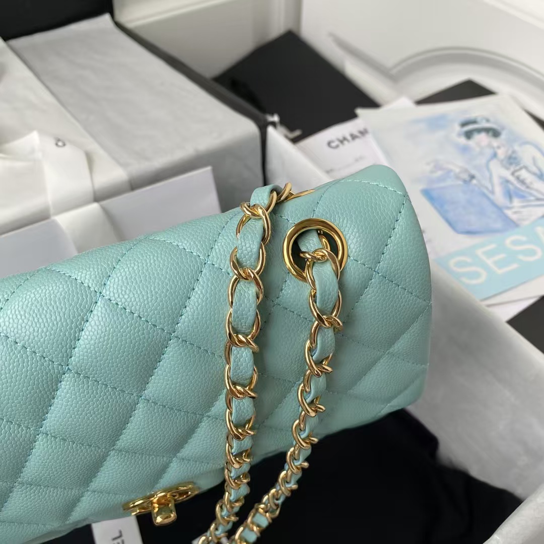 Replicate Chanel Small Classic Handbag Caviar Gold Hardware(1:1 replica)