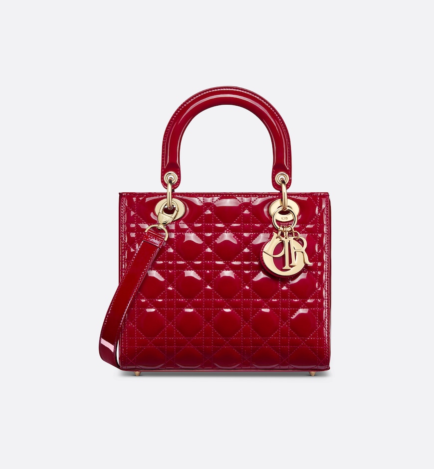 Replicate Dior Medium Lady Dior Bag HandBags- patent leather(1:1 replica)