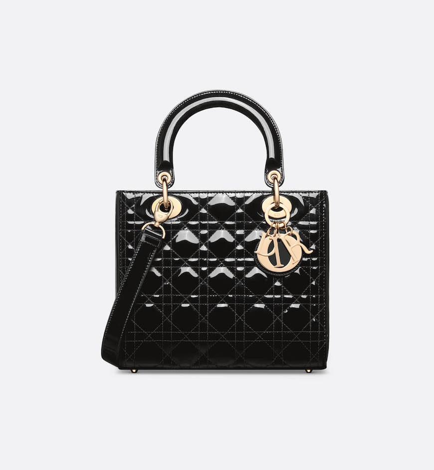 Replicate Dior Medium Lady Dior Bag HandBags- patent leather(1:1 replica)