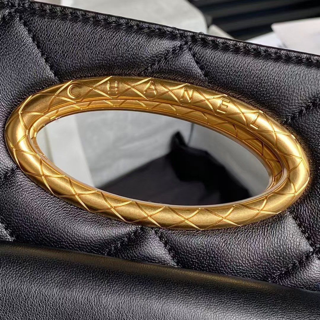 Replicate Chanel 24B AS5038 Lambskin Clutch Black(1:1 replica)