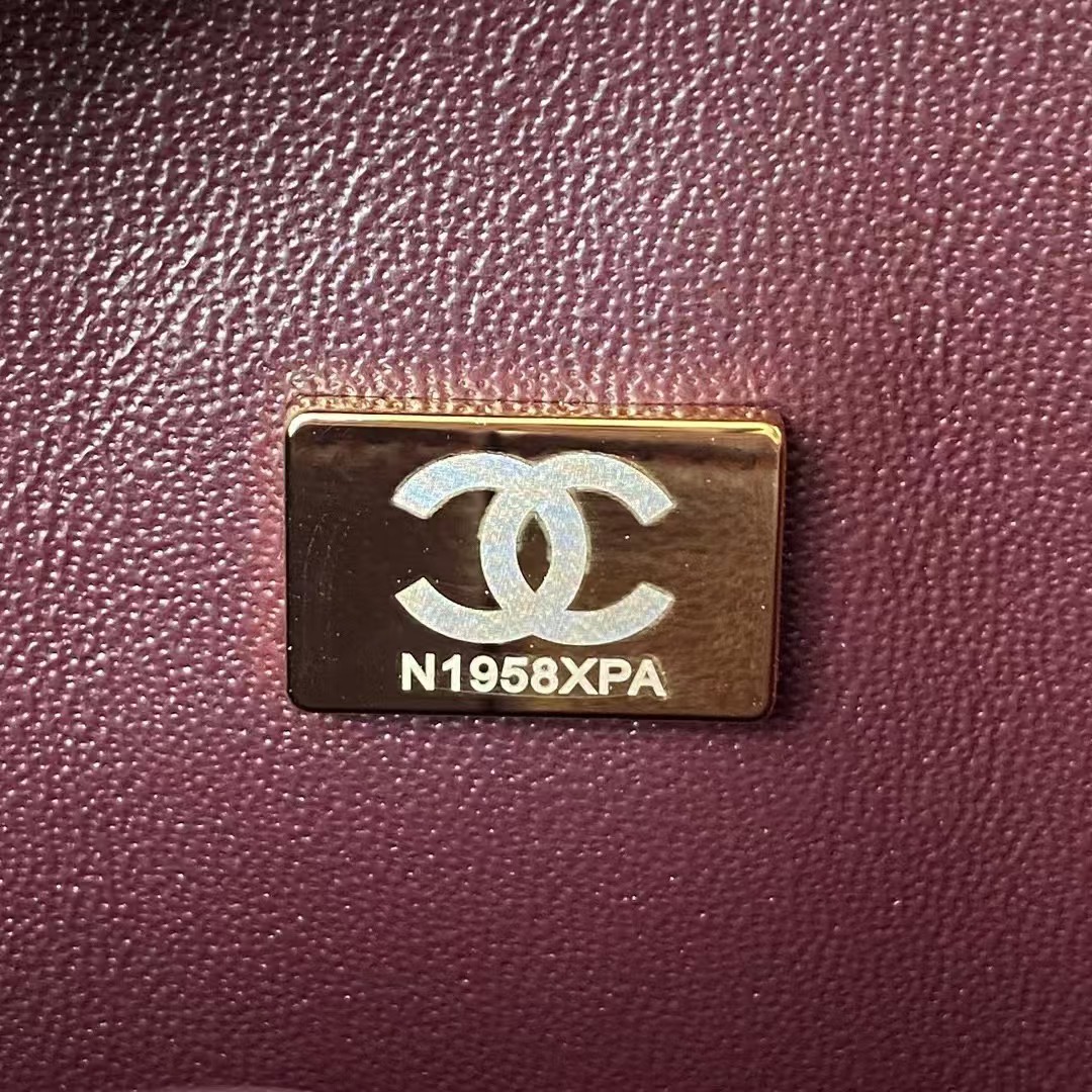Replicate Chanel Classic 11.12 Handbag Caviar Gold Hardware Burgundy Interior(1:1 replica)