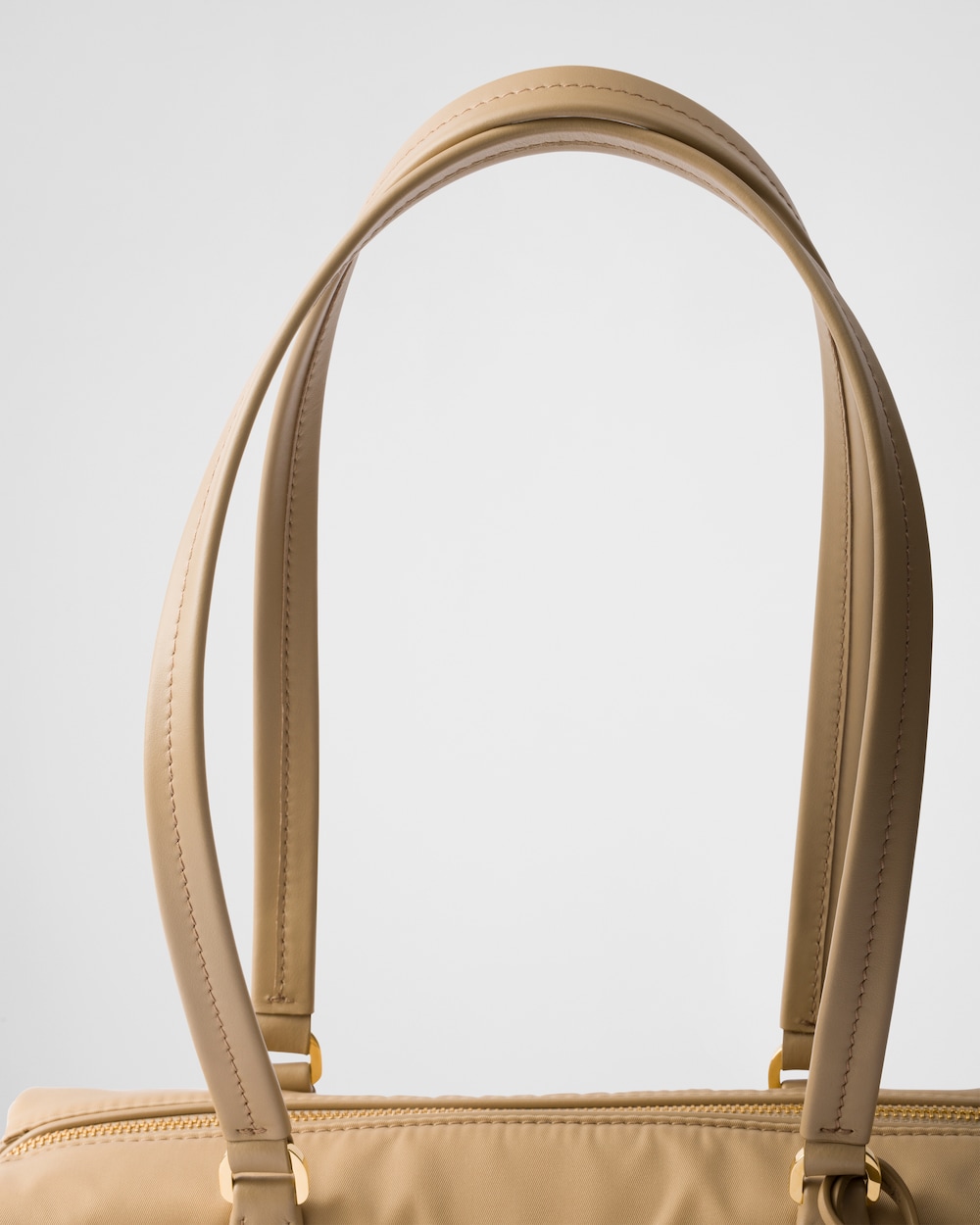 Replicate Re-Nylon and Leather Medium Top-Handle Bag With Padlock(1:1 replica)