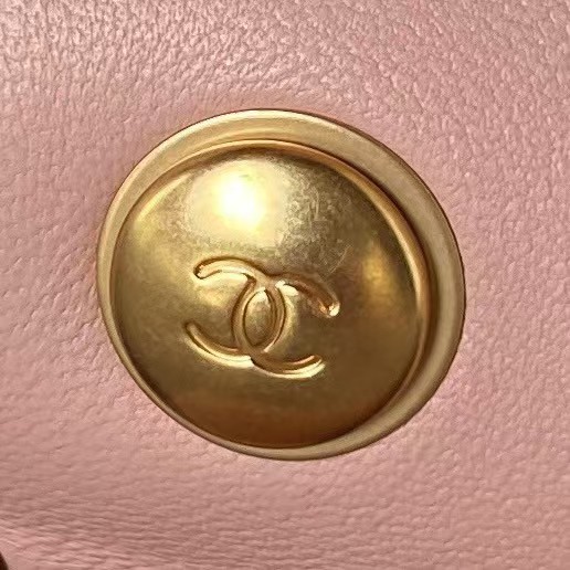 Replicate Chanel 23S AS4041 Mini Camellia Embossed Rectangular Flap Bag Antique Gold Metal Hardware Light Pink(1:1 replica)