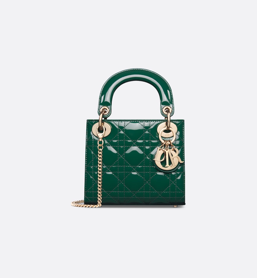 Replicate Dior Mini Dioriviera Lady Dior Bag Patent Leather(1:1 replica)