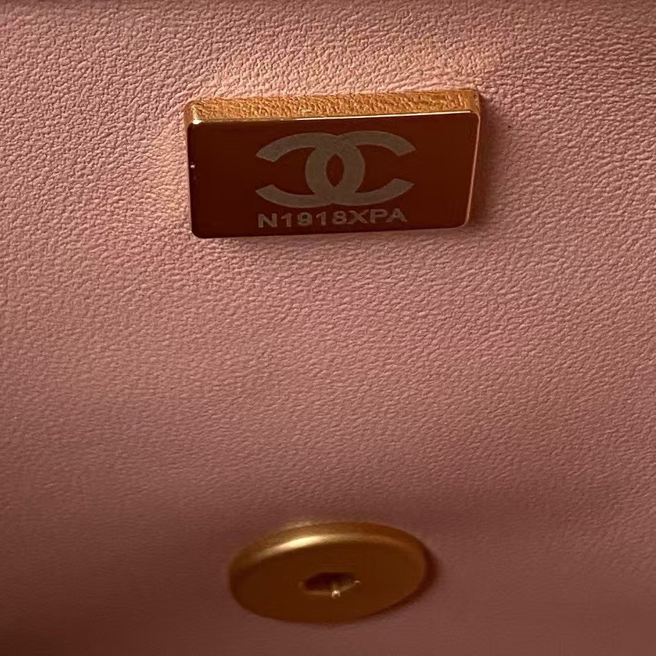Replicate Chanel 23S AS4064 Camellia Embossed Chain Lambskin Flap Bag Light Pink(1:1 replica)