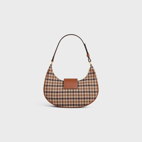 Replicate MEDIUM AVA TRIOMPHE BAG IN TARTAN TEXTILE and CALFSKIM(1:1 replica)