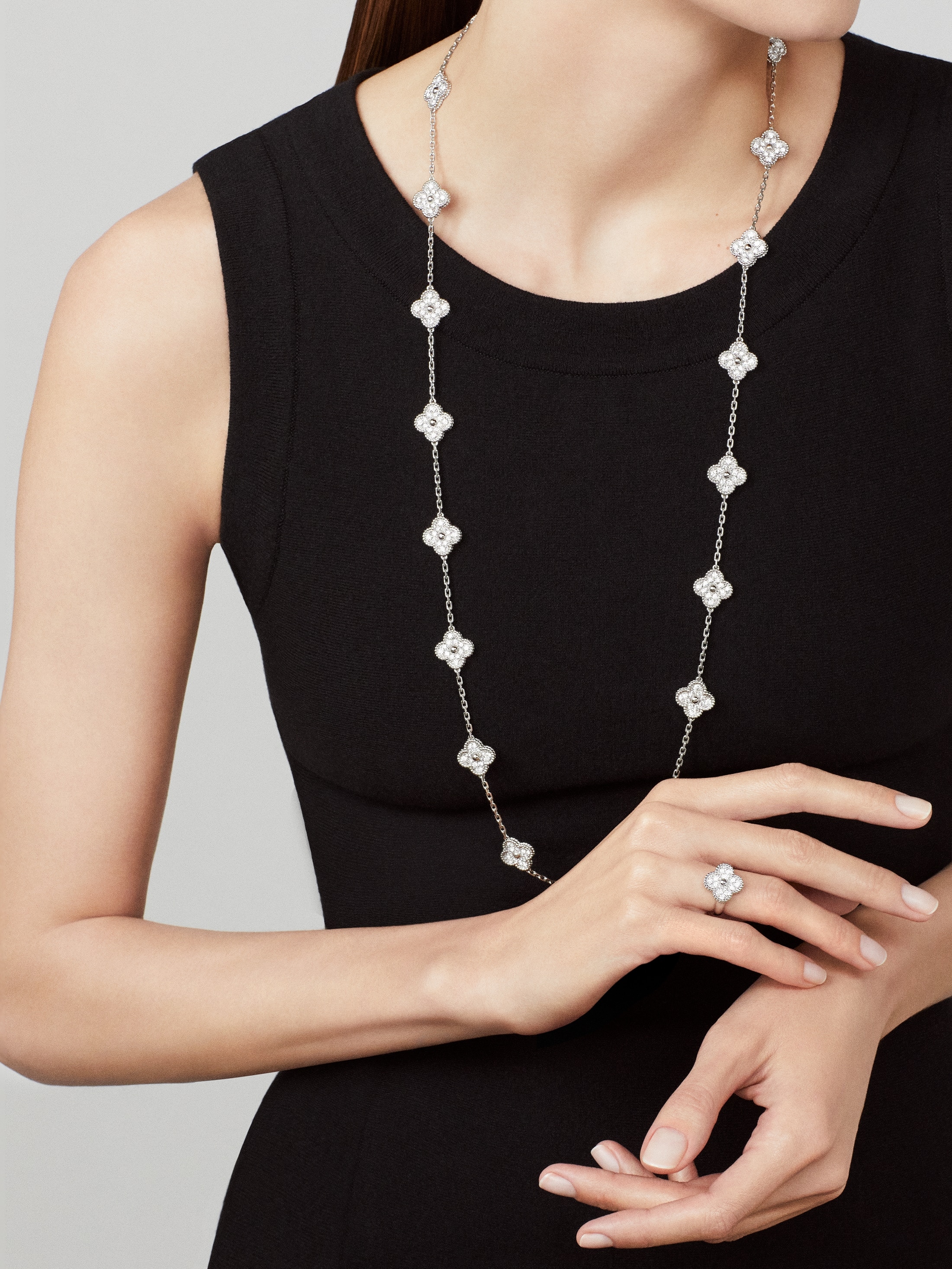 Replicate Vintage Alhambra long necklace, 20 motifs(1:1 replica)