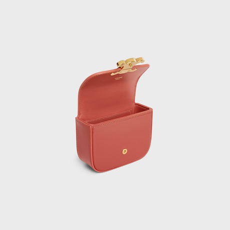 Replicate MINI CHAIN CLAUDE IN SHINY CALFSKIN RED CANYON(1:1 replica)