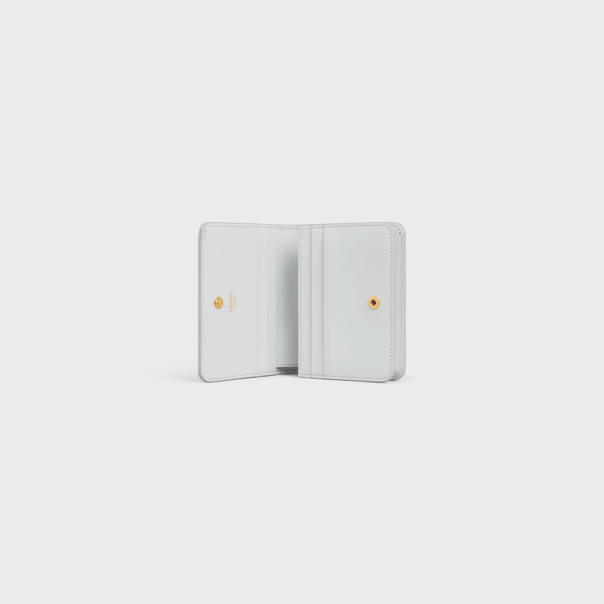 Replicate TRIOMPHE COMPACT WALLET IN SHINY CALFSKIN MOON(1:1 replica)