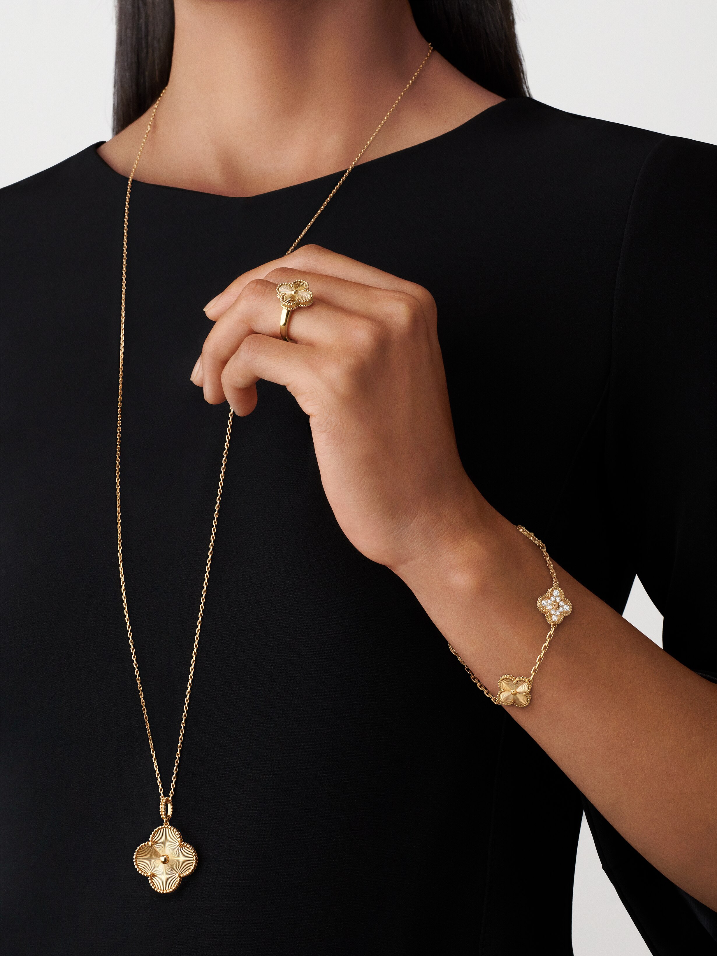 Replicate Magic Alhambra long necklace, 1 motif(1:1 replica)