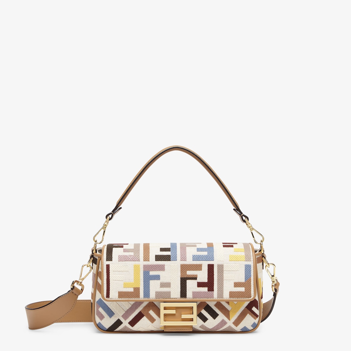 Replicate Baguette Canvas Bag With Multicolor FF Embroidery New(1:1 replica)