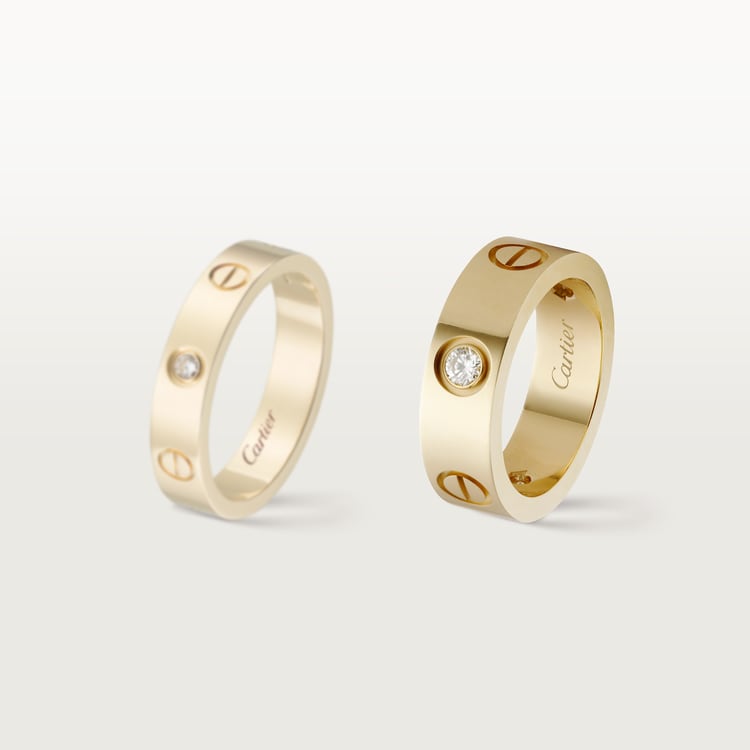 Replicate LOVE ring, classic model, 3 diamonds(1:1 replica)