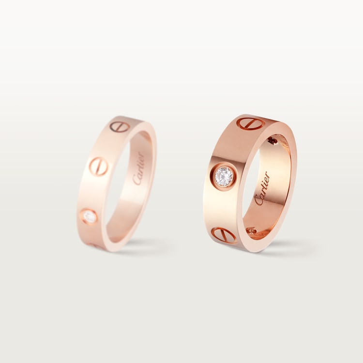 Replicate LOVE ring, classic model, 3 diamonds(1:1 replica)