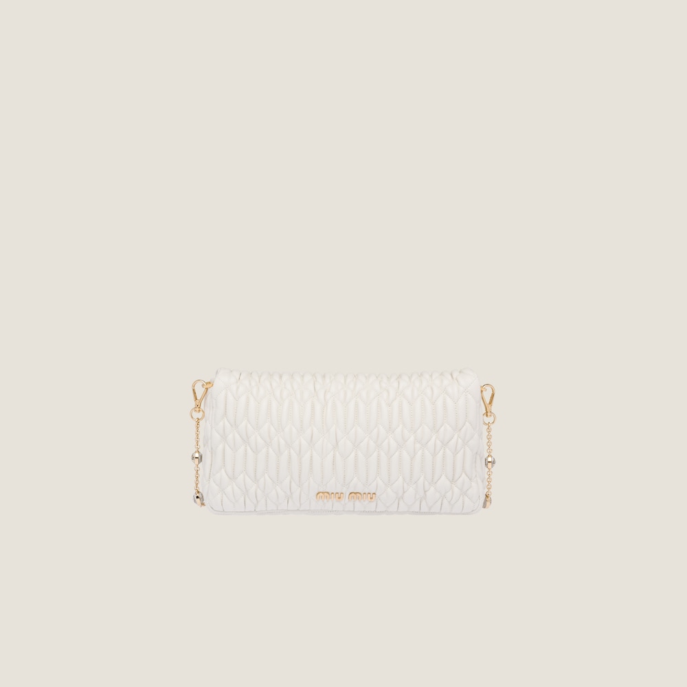 Replicate Miu Crystal Cloqué Nappa leather bag(1:1 replica)