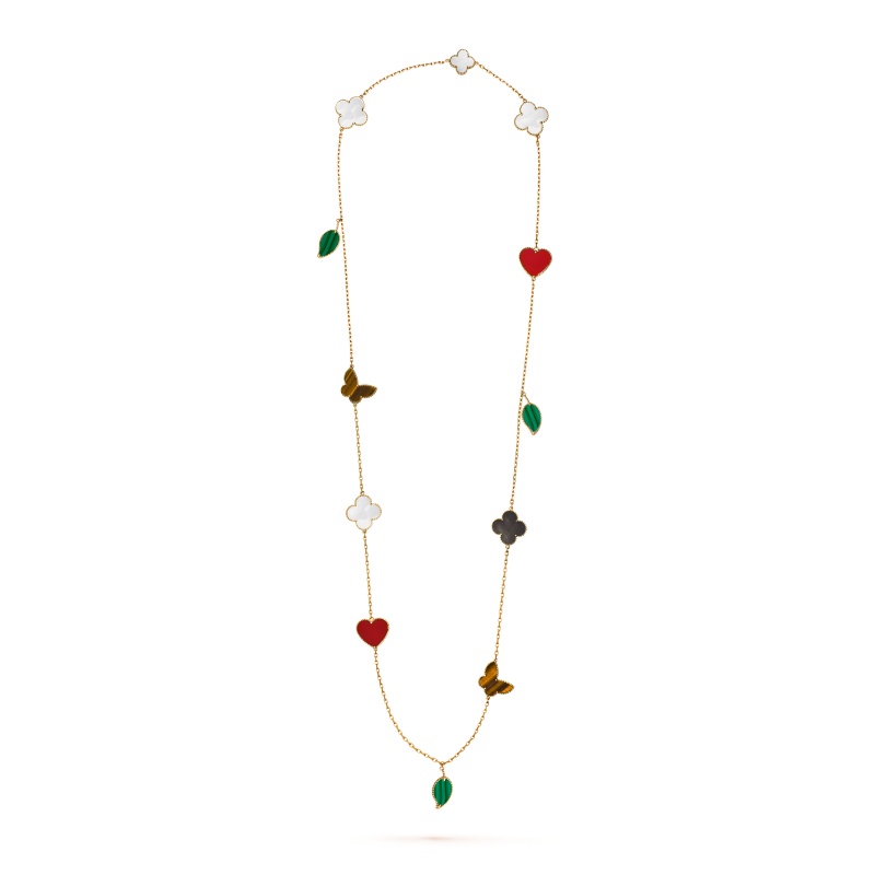 Replicate Lucky Alhambra long necklace, 12 motifs(1:1 replica)