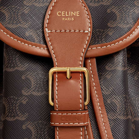 Replicate MINI BACKPACK FOLCO IN TRIOMPHE CANVAS AND CALFSKIN TAN(1:1 replica)