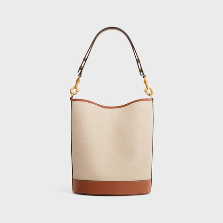 Replicate SAILOR BUCKET CUIR TRIOMPHE IN TEXTILE AND CALFSKIN NATURAL / TAN(1:1 replica)