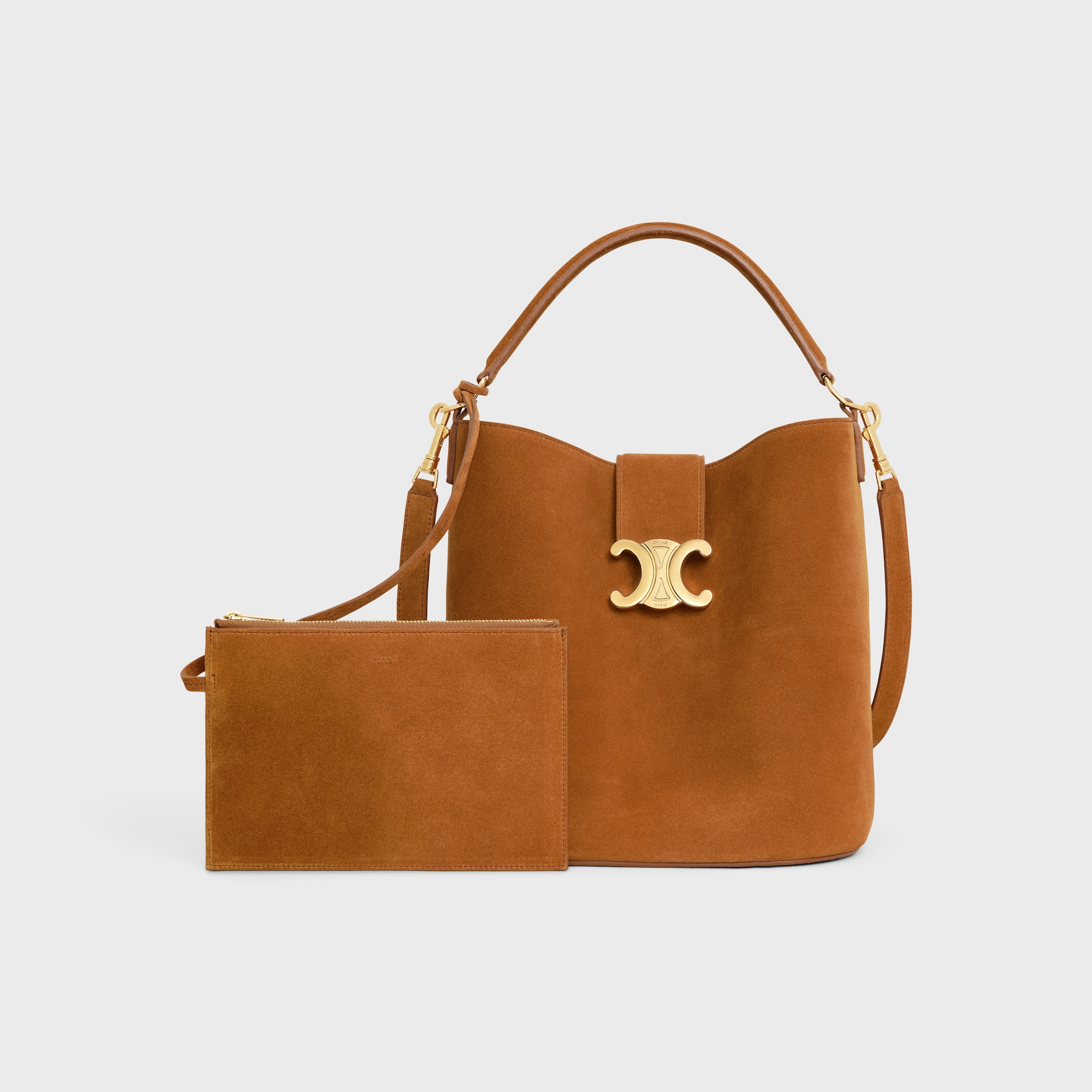 Replicate MEDIUM LOUISE BAG IN SUEDE CALFSKIN PECAN(1:1 replica)