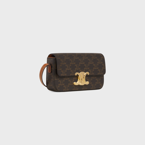 Replicate SHOULDER BAG CLAUDE IN TRIOMPHE CANVAS AND CALFSKIN TAN(1:1 replica)