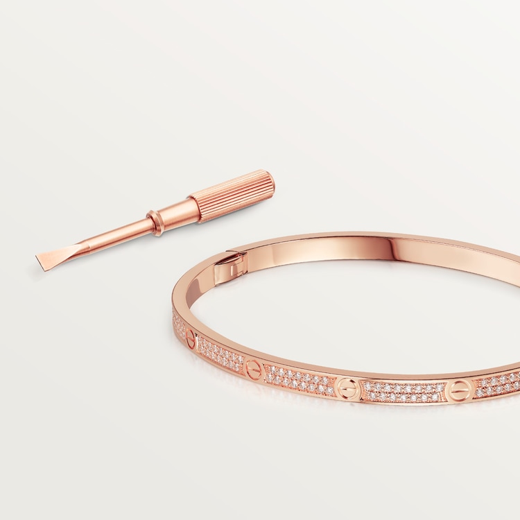 Replicate LOVE bracelet, small model, paved(1:1 replica)