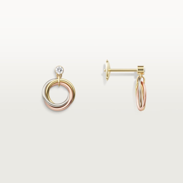 Replicate Trinity earrings, brilliant-cut diamonds(1:1 replica)