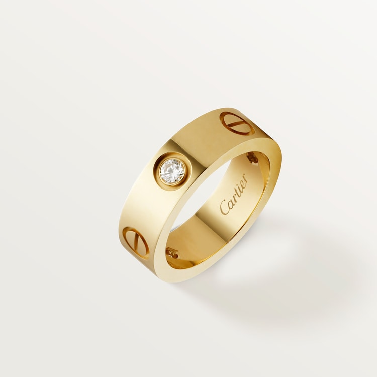 Replicate LOVE ring, classic model, 3 diamonds(1:1 replica)