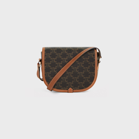 Replicate MEDIUM FOLCO BAG IN TRIOMPHE CANVAS AND CALFSKIN TAN(1:1 replica)