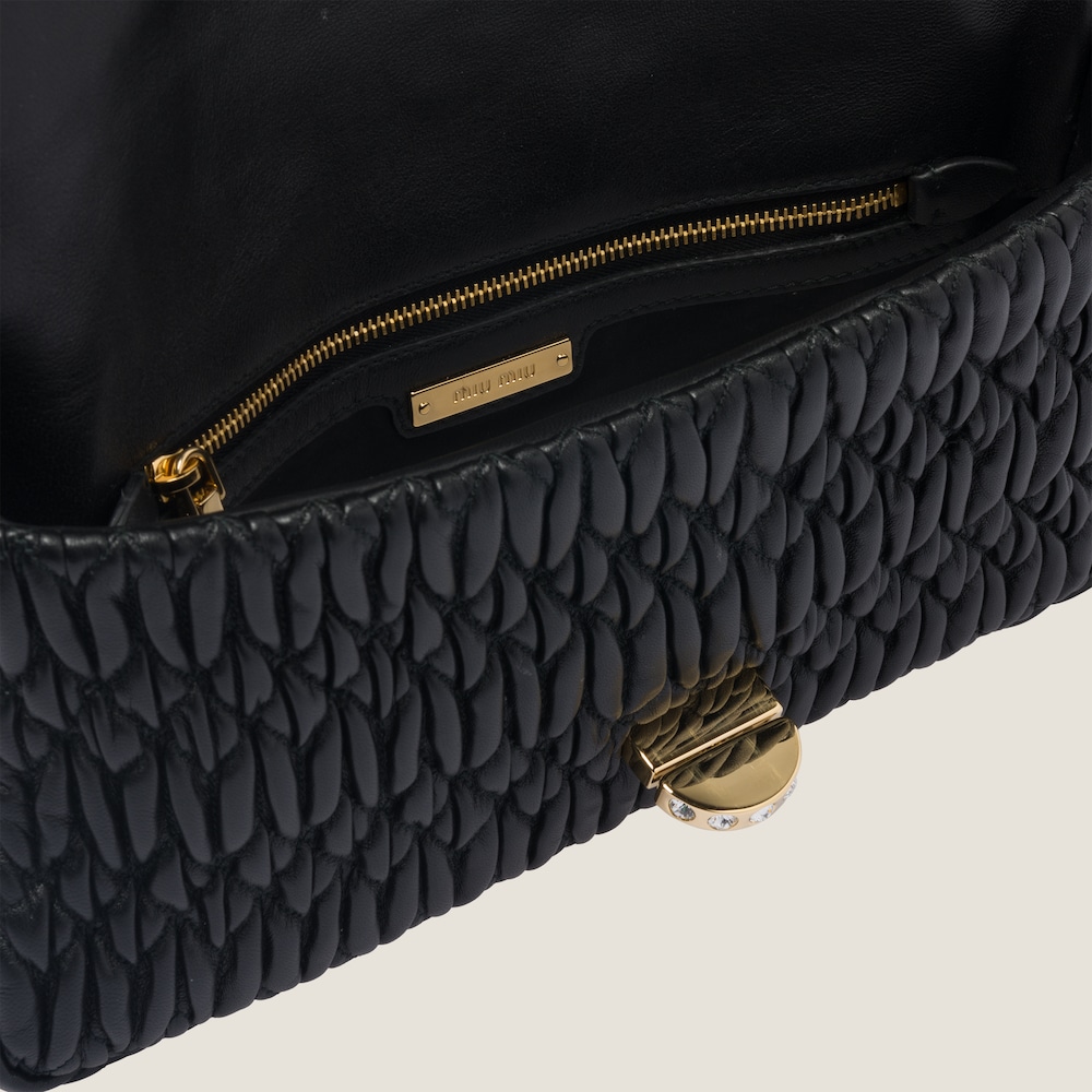 Replicate Miu Miu Iconic Crystal Cloqué Nappa leather bag(1:1 replica)