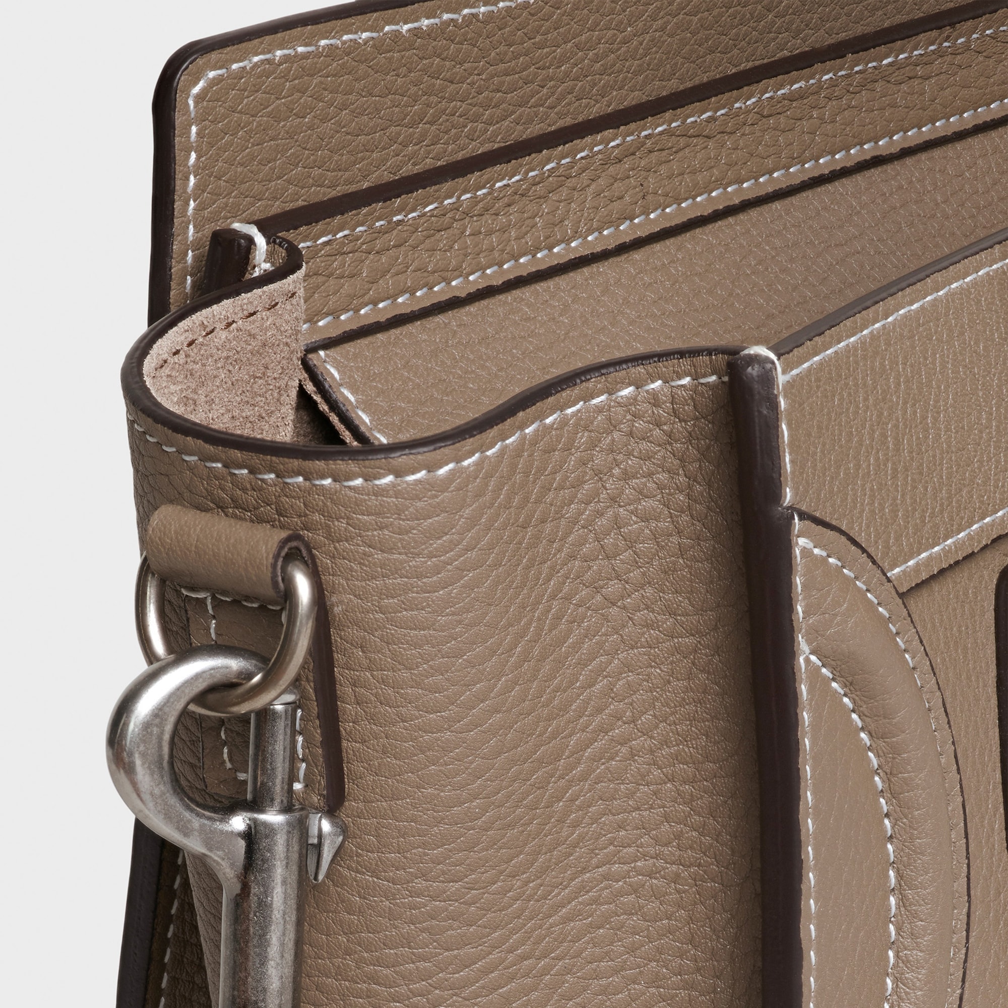Replicate NANO LUGGAGE BAG IN BABY DRUNMED CALFSKIN SOURIS(1:1 replica)