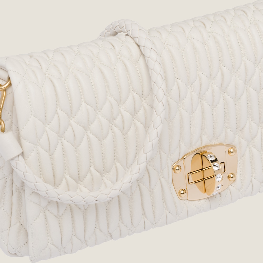 Replicate Miu Miu Iconic Crystal Cloqué Nappa leather bag(1:1 replica)