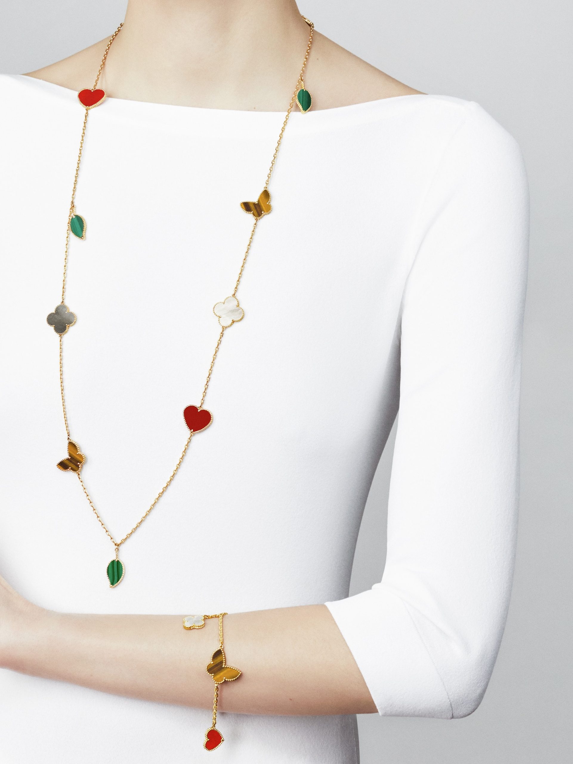 Replicate Lucky Alhambra long necklace, 12 motifs(1:1 replica)