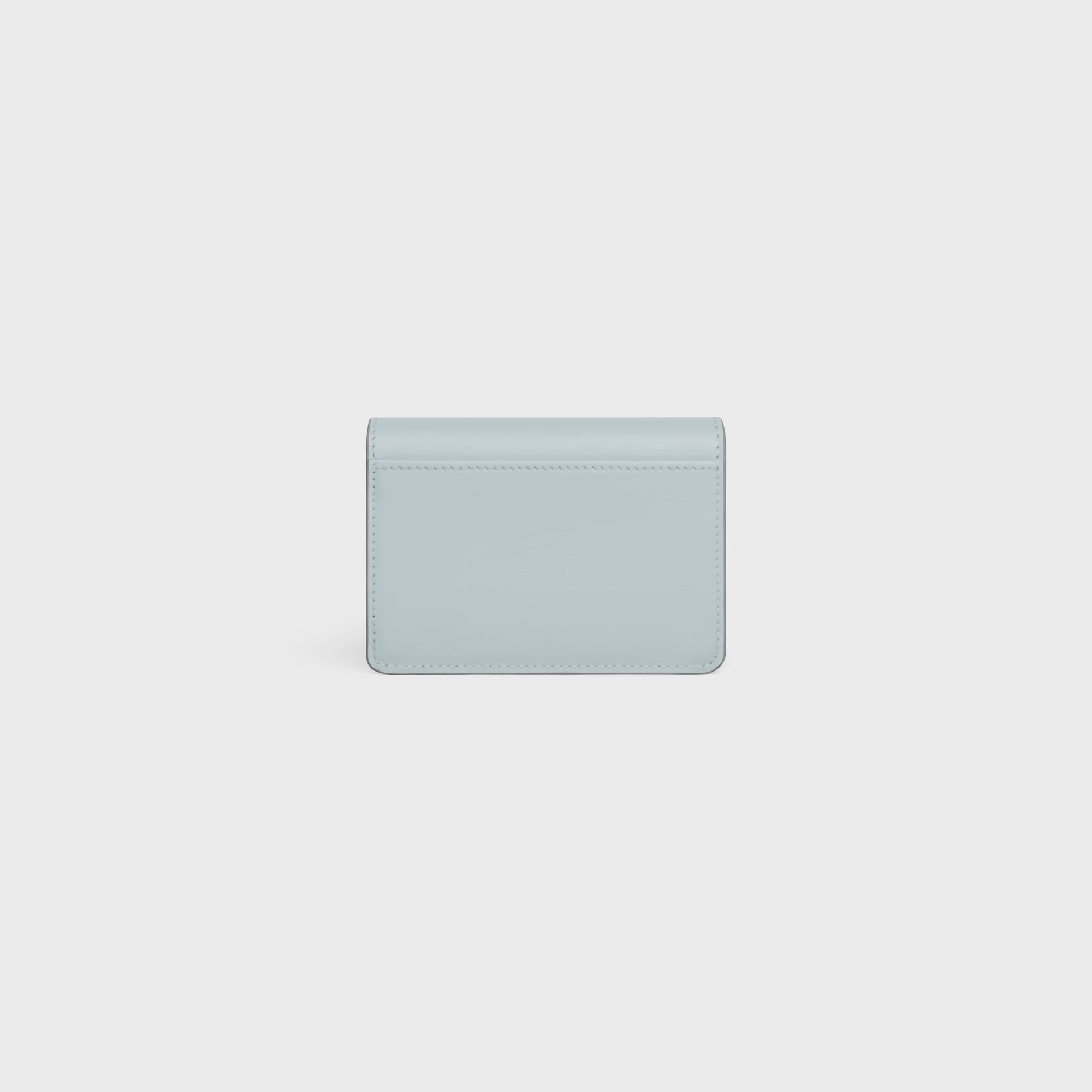 Replicate CARD HOLDER WITH FLAP TRIOMPHE IN SHINY CALFSKIN(1:1 replica)
