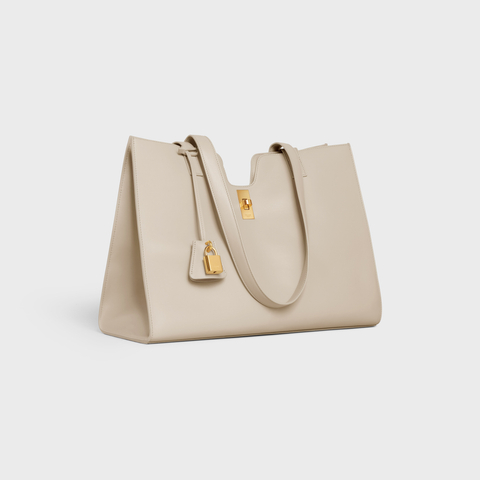Replicate CABAS 16 IN SMOOTH CALFSKIN LIGHT STONE(1:1 replica)