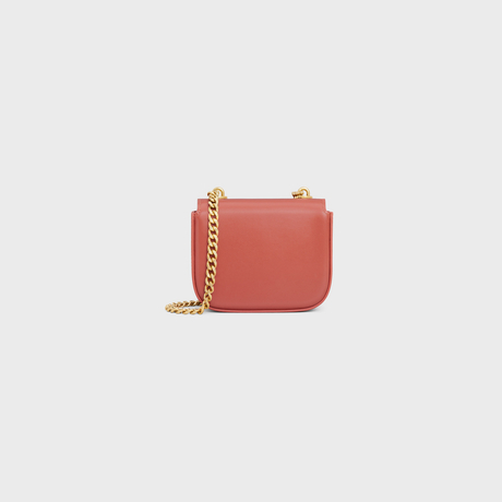Replicate MINI CHAIN CLAUDE IN SHINY CALFSKIN RED CANYON(1:1 replica)
